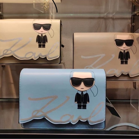 KARL LAGERFELD BLUE STYLISH SIGNATURE WOMENS BAG - Picture 2 of 6